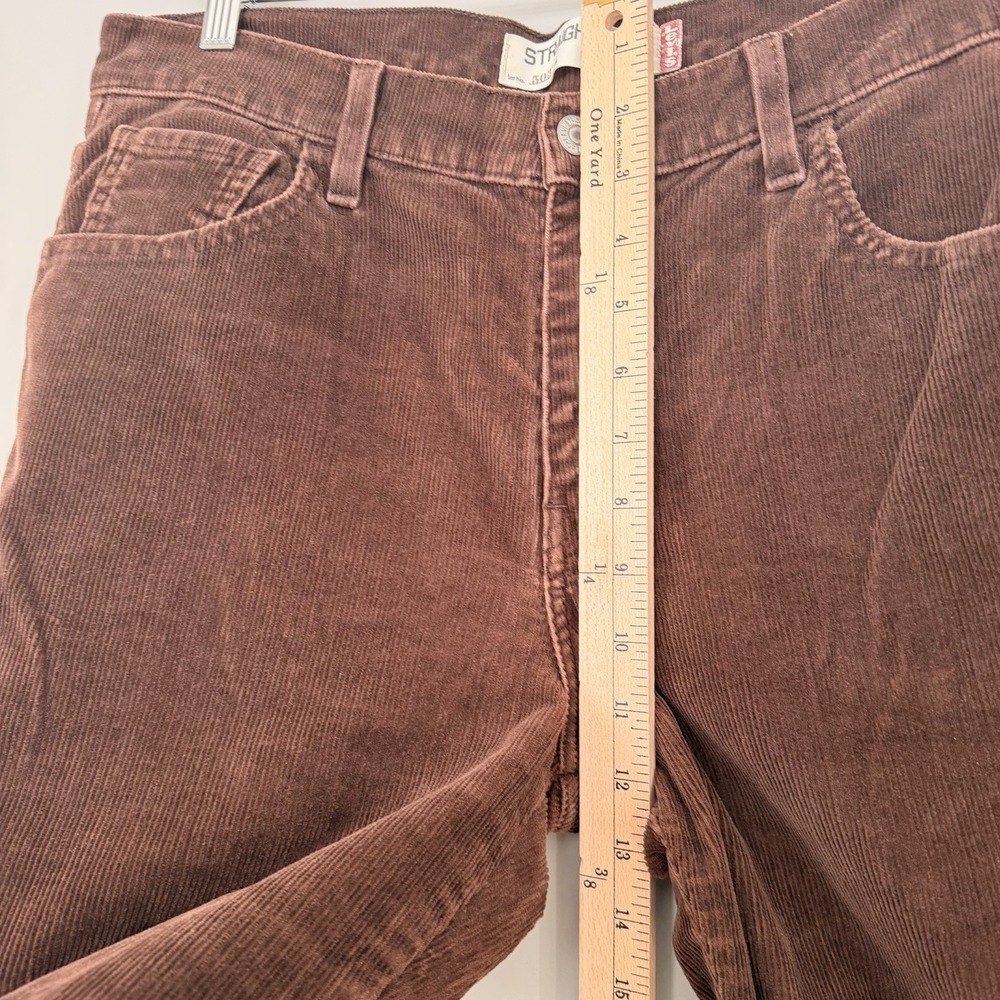 VTG Levi's 505 Straight Leg Jeans Women's Size 14 Corduroy Brown Cotton Pants - Picture 3 of 13